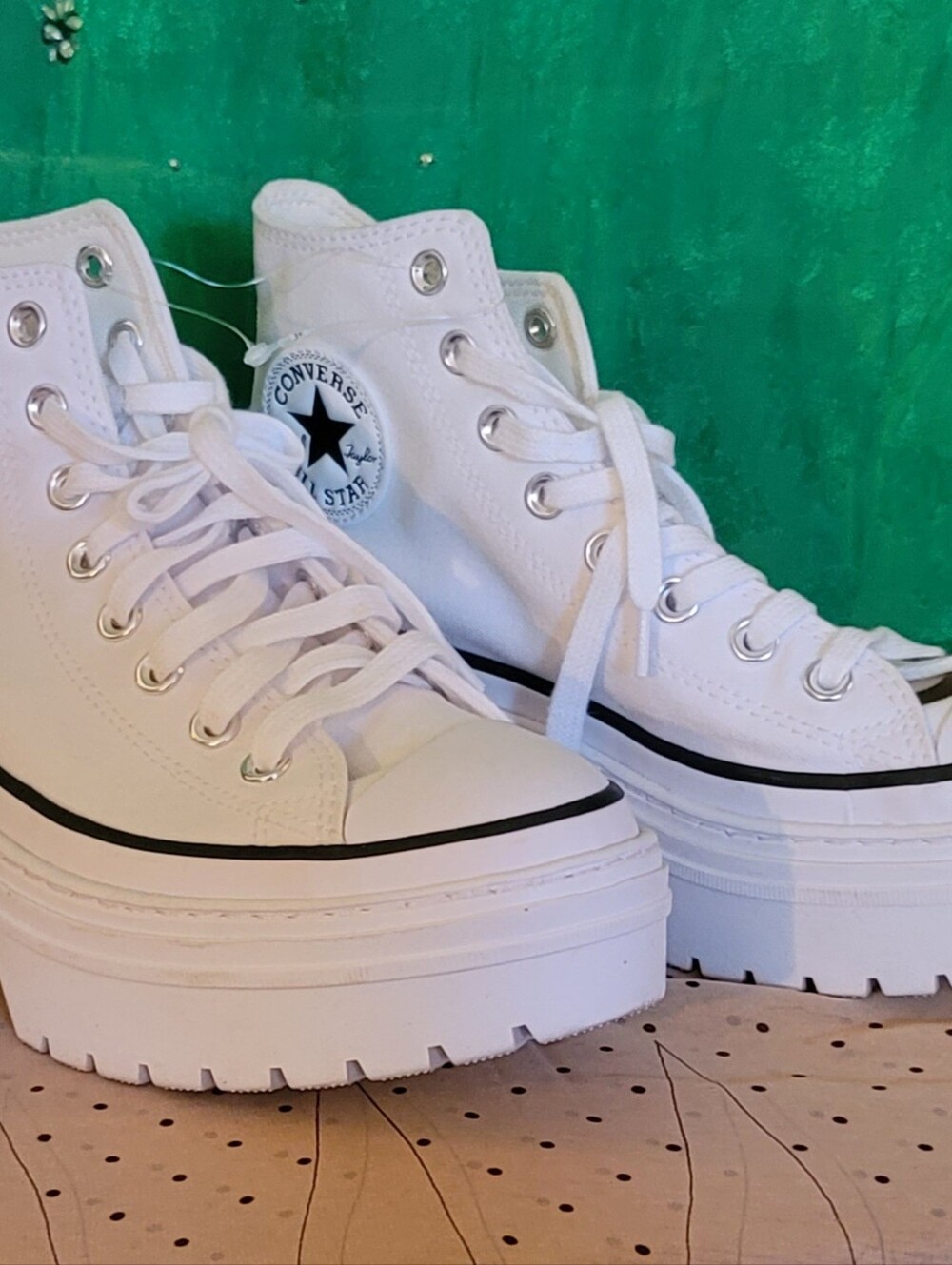 Converse White Platform High-Top Sneakers